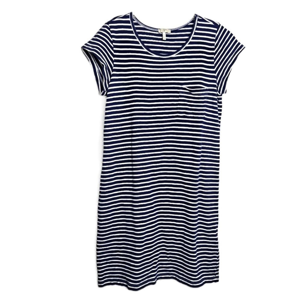 Joie Womens Striped Courtina Cotton T-shirt Dress Blue White Sz XS Nautical